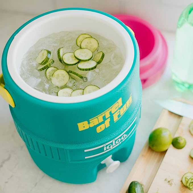 Igloo 2-Gallon Retro Party Water Jug Cooler, Lilac Breeze