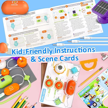 Educational STEM Toys Science Kits for Kids Ages 5-7 8-12 Electronics Exploration Kit with 180 Circuit Projects, Science Experiments for Kids 4-6 6-8 Birthday Gifts for 5 6 7 8 9+ Year Old Boys Girls