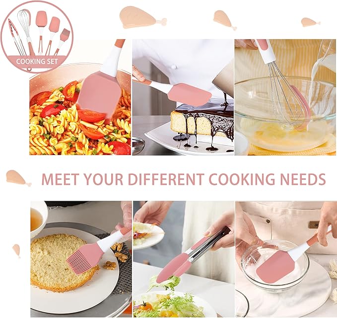 Silicone Spatula Set, Soft & Strong, Nonstick Cookware, Dishwasher Safe