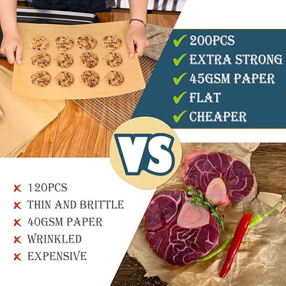 Hiware 200 PCS Parchment Paper Baking Sheets 9x13 IN, Precut Non-Stick