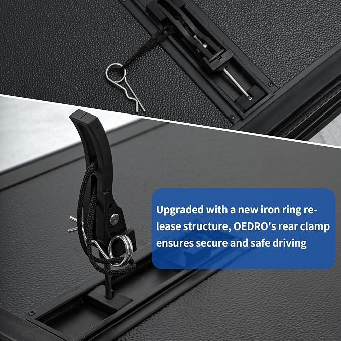 OEDRO FRP Hard Tri-fold Tonneau Cover Fold Truck Bed Covers Fits for Ford F150 F-150 2015-2025 with 5.5 Feet Bed