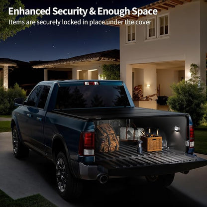 OEDRO FRP Hard Tri-fold Tonneau Cover Fold Truck Bed Covers Fits for Ford F150 F-150 2015-2025 with 5.5 Feet Bed
