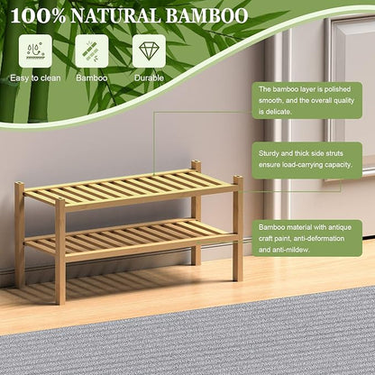 ROMGUAR CRAFT (Thick Bamboo Shoe Rack