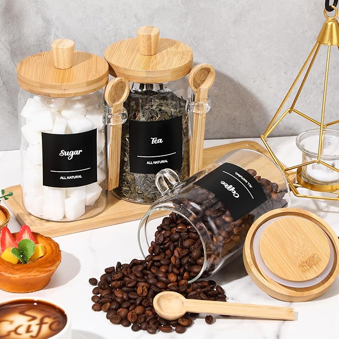Suclain 3 Pcs Glass Coffee Container