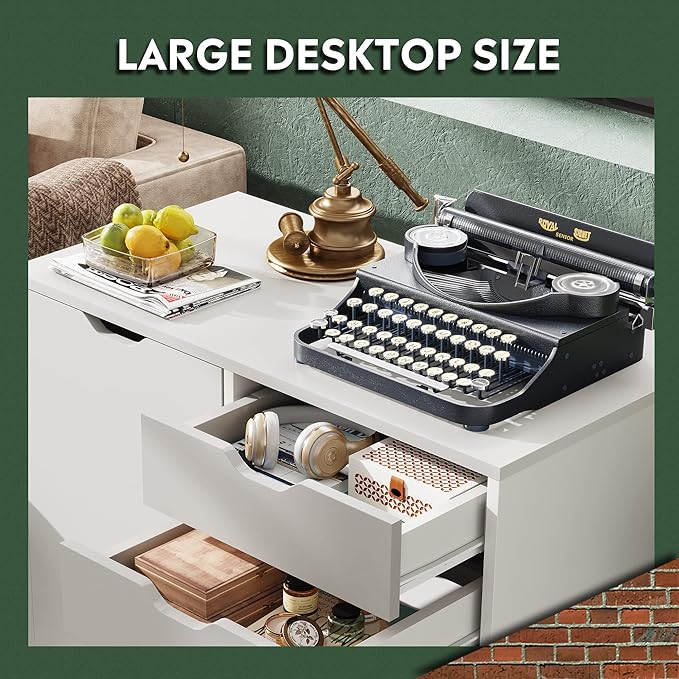 DEVAISE 5-Drawer Wood Drawer Cabinet, Office Storage Cabinet