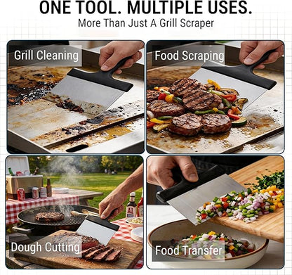 Grill Scraper, Stainless Steel Food Scraper