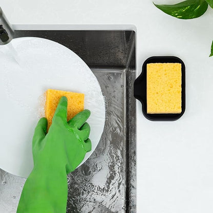 Zulay Kitchen Small Silicone Sponge Holder – Space-Saving Sink Organizer Tray