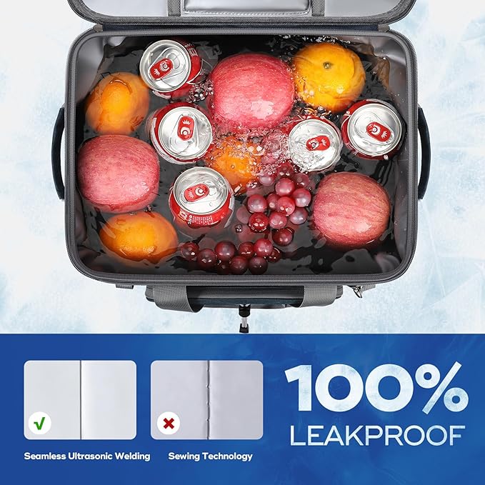 Maelstrom Soft Sided Cooler Bag, 30/40 Can Collapsible Insulated Ice Chest, Large Leakproof Camping & Travel Cooler for Kayaking & Beach