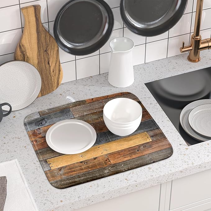 Giwawa Wood Grain Dish Drying Mat