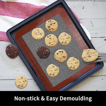 Small Silicone Baking Mats, 11-4/5x8-1/4 Inch Quarter Sheet Size, Non Stick