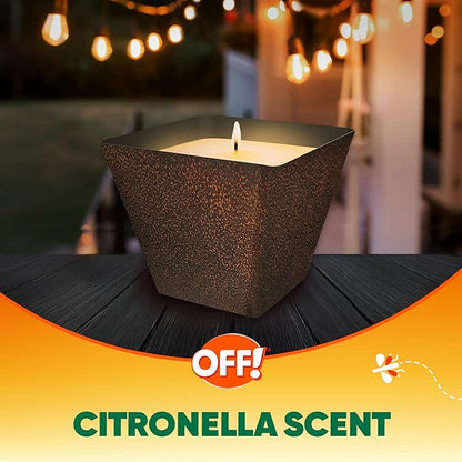OFF! Backyard Citronella Scented Candle, Ambiance Enhancing Centerpiece, Burns for up to 25 Hours, 8 oz (Pack of 2)