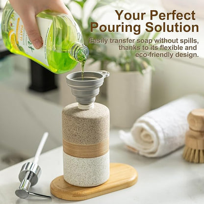 Ceramic Dish Soap Dispenser Set
