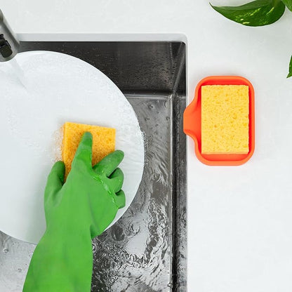 Zulay Kitchen Small Silicone Sponge Holder – Space-Saving Sink Organizer Tray