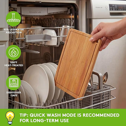 Bamboo Cutting Boards for Kitchen, Carbonized Wood Cutting Board