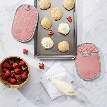 KitchenAid Asteroid Pot Holder 2-Pack Set, Dried Rose