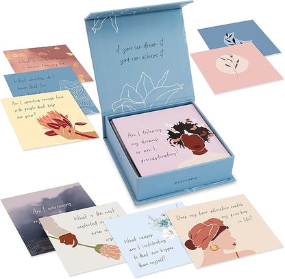RYVE 52 Empowering Question Cards for Mindfulness, Meditation and Therapy - Self Care, Self Reflection & Positive Affirmation Cards for Women, Mindfulness, Self Love, Self Care Gifts for Women