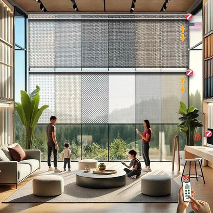 HILADUO Customized Solar Screen Roller Shade Blinds