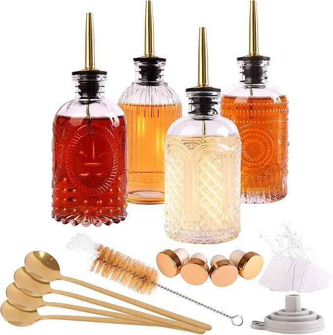 Glass Syrup Dispenser Set