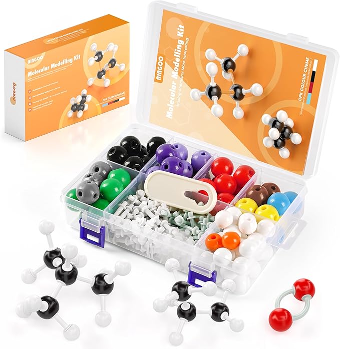 Organic Chemistry Model Kit-240 PCS,Portable Molecular Model Kit for Chemistry Classes,Atomic Element Model Set for Organic＆Inorganic Learning,Supply to Students ＆ Teachers