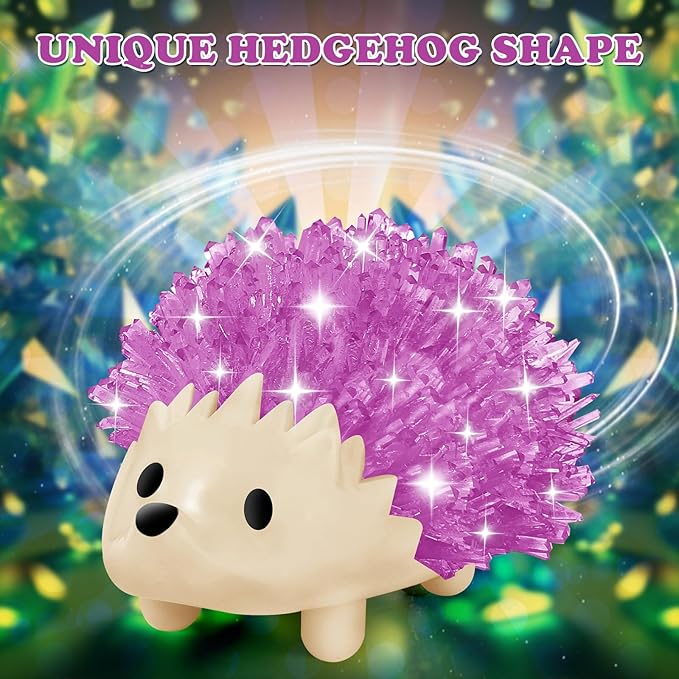sdaymol Crystal Growing Kit for Kids - 4 Colors Hedgehog to Grow Fast in (24H),Science Experiments Learning & Educational Toys,Science Kits for Kids Age 8-12 STEM Project Gifts for Boys & Girls 6+