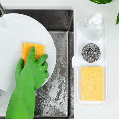 Zulay Kitchen Large Silicone Sponge Holder – Flexible Sink Organizer Tray