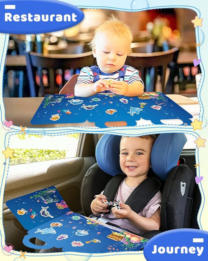 Benresive Reusable Sticker Book for Toddlers 2-4 Years, Fun Travel Stickers for Kids, Waterproof Sticker Books for Toddlers 1-3, Crafts Activities for Todddlers 1-3 2-4 3-5 - Ocean Animals