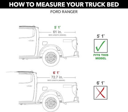 RealTruck BAK Revolver X4s Hard Rolling Truck Bed Tonneau Cover | 80332 | Fits 2019-2023 Ford Ranger 5' 1" Bed (61")