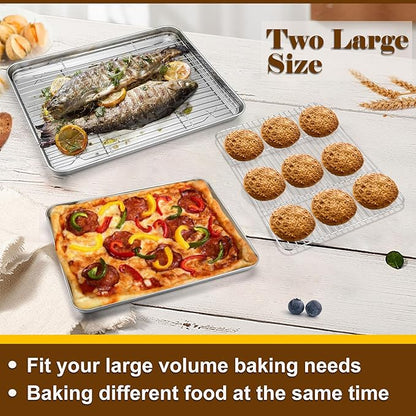 P&P CHEF 16 + 12.5 Inch Stainless Steel Baking Sheet