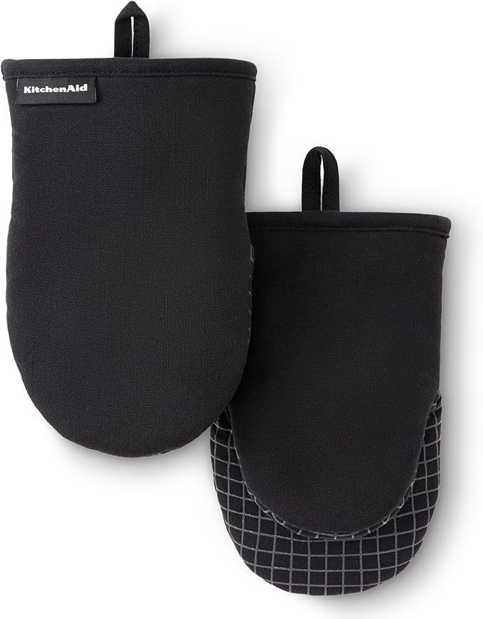 KITCHENAID Gourmet Series Gridlines Mini Oven Mitts 2-Pack Set, Heat Resistant