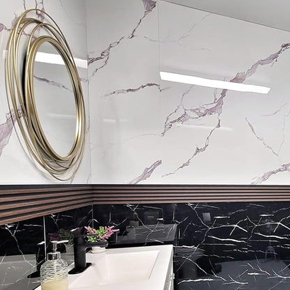 Dundee Deco Faux Marble Wall Panels - 2 ft X 4 ft - Glossy