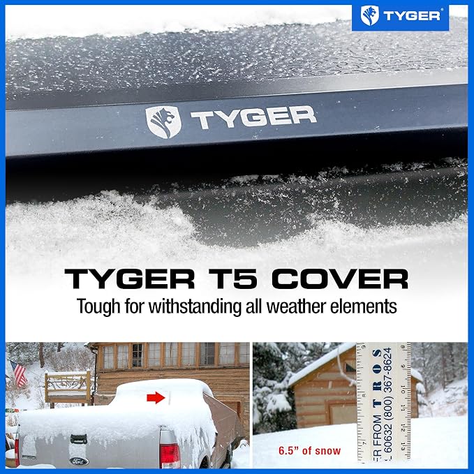 Tyger Auto T5 Tri-Fold Alloy Hardtop Truck Bed Tonneau Cover Compatible with 2015-2026 Chevy Colorado GMC Canyon | 5'2" (62") Bed | TG-BC5C3039
