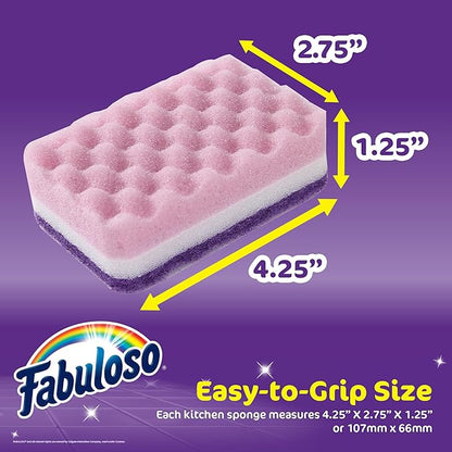 Fabuloso Scratch-Free Kitchen Dish Sponges, Counters and Sinks, Tough on Messes
