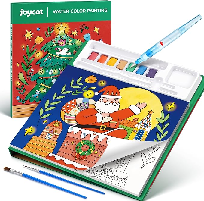 JoyCat Paint with Water Coloring Books for Toddlers, Watercolor Painting Sets for Kids Ages 3-5 4-8, Arts and Crafts Drawing Activities Toy Birthday Gift for Boys Girls (Christmas)
