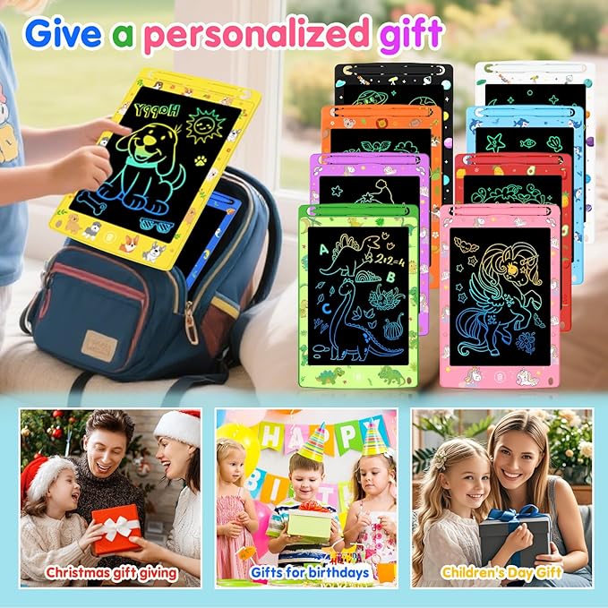 20 Pack LCD Writing Tablet for Kids, 8.5 Inch Colorful Doodle Board Drawing Pad, Educational Learning Travel Toys Birthday Gifts for Boys Girls Age 3 4 5 6 7 8