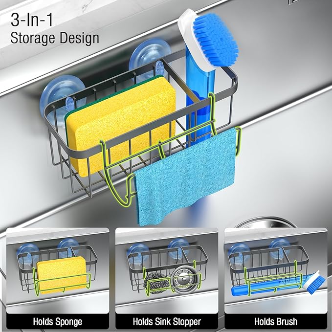 3-in-1 Kitchen Sink Caddy Organizer