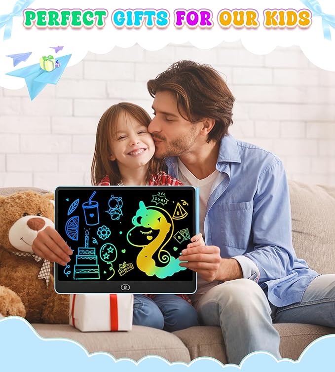 LCD Writing Tablet Doodle Board, 16 inch Colorful Drawing Tablet Writing Pad for Kids, Electronic Erasable Learning Educational Girls Gifts Toys for 3 4 5 6 7 Year Old Girls Boys