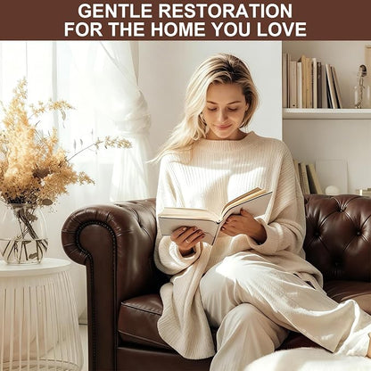 STARTSO WORLD Leather Recoloring Balm, Medium Brown Repair Kit for Furniture, Leather Dye, Color Restorer for Couches, Couch Paint | Repair, Restore & Renew Old, Faded Surfaces