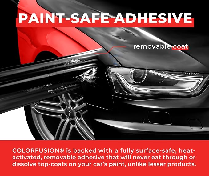 ColorFusion PPF by VViViD, Gloss Piano Black Dry Apply PPF Vinyl Car Wrap Roll 6ft x 5ft