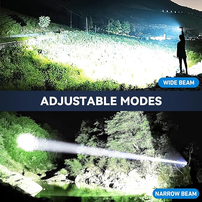 Rechargeable Flashlights High Lumens 3 Packs, 99,000 Lumens Super Bright LED Flashlight with 5 Modes & Waterproof, Powerful Handheld Flash Light for Home Camping