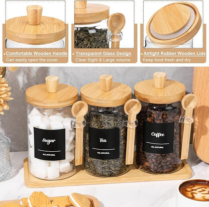 Suclain 3 Pcs Glass Coffee Container