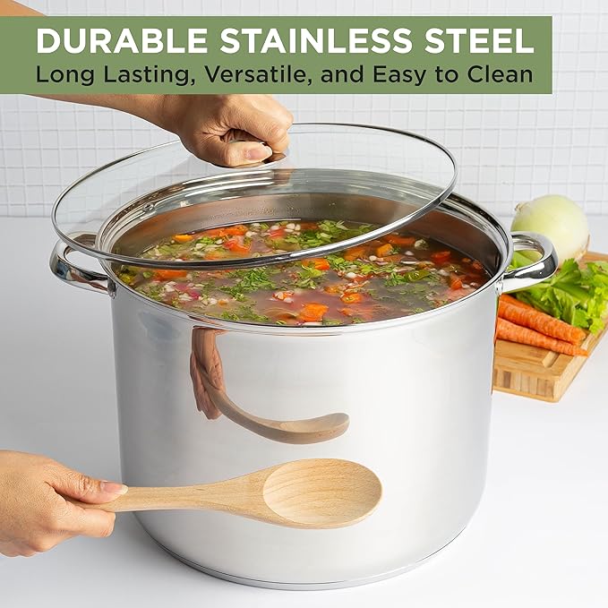 Ecolution Stainless Steel Stock Pot, Encapsulated Induction Ready Cooking Pot