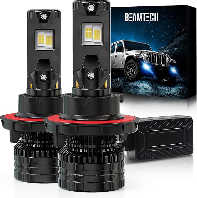 BEAMTECH H13 Bulbs, 900% Brighter Canbus Ready Light or Fog Light