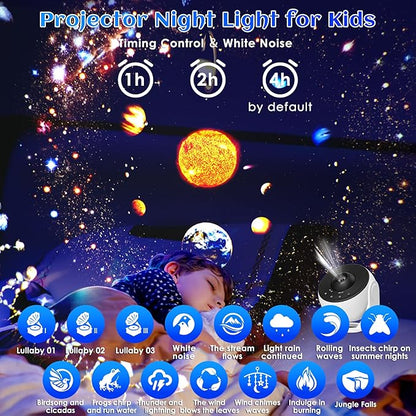 Galaxy Projector for Bedroom Pro Version, HD 12 in 1 Film Discs Star Projector