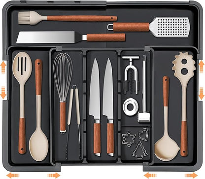 Spaclear Large Utensil Drawer Organizer Expandable Silverware Organizer