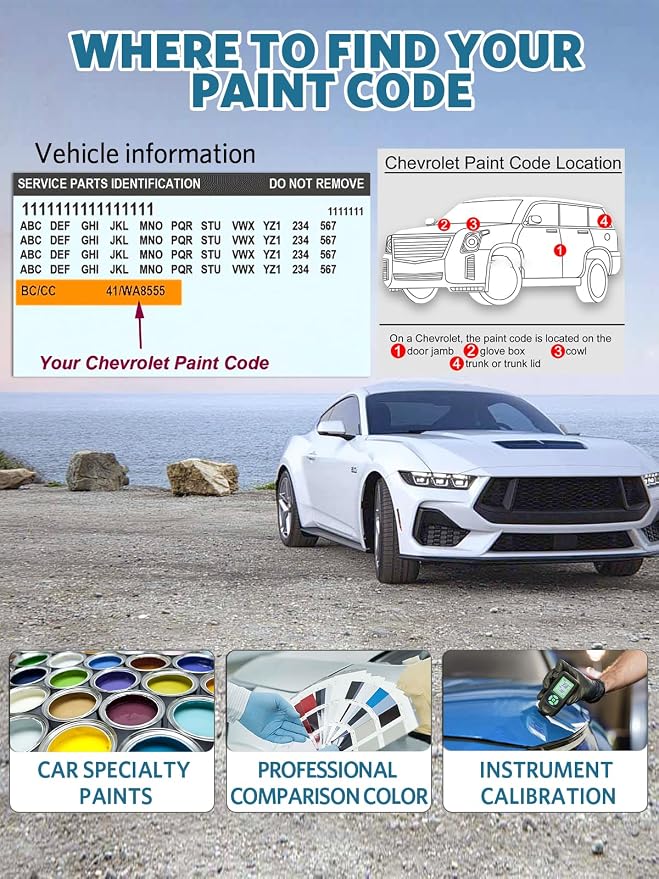 Sacre Blue Pearl(G1K/WA409Y) Touch Up Paint for Chevrolet, Car Paint Scratch Repair Remover Pen Color Exact Match, Quick and Easy Fix Automotive Chips and Nicks Scuff