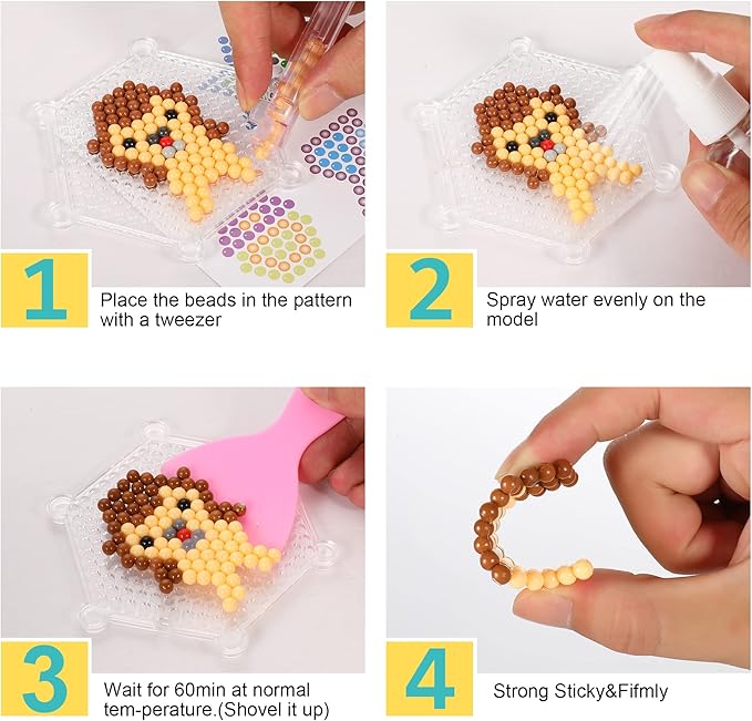 Non-Iron Fuse Beads Kit 3220 Pcs Beads in 32 Colors Unlimited Creativity Starter Kit