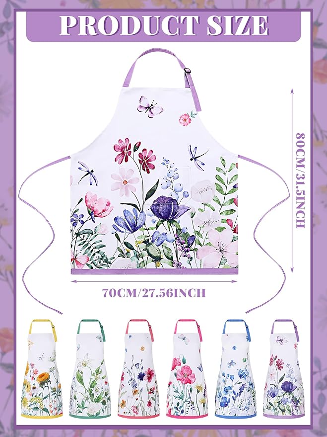 Bencailor 6 Pcs Spring Kitchen Aprons