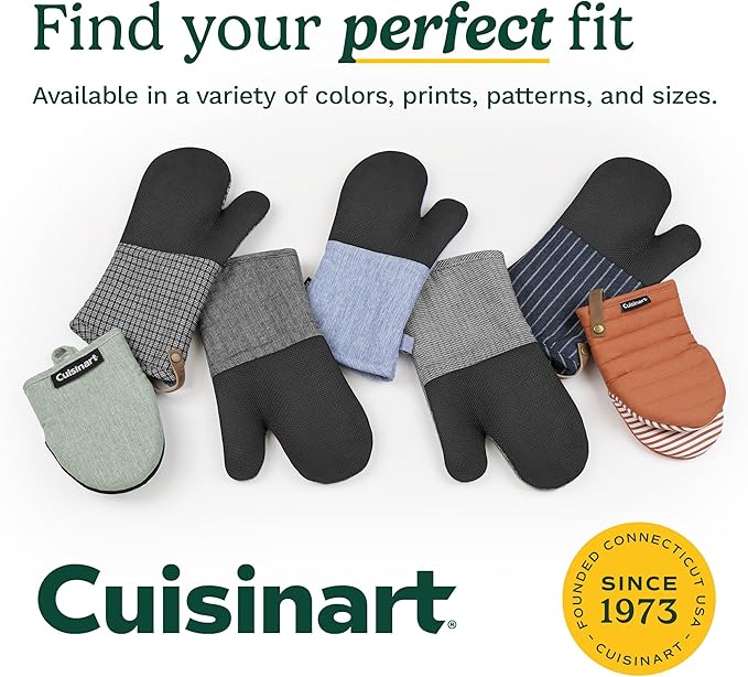 Cuisinart Heritage Mini Oven Mitts – 5.5” x 7” Heat-Resistant Kitchen Mitts