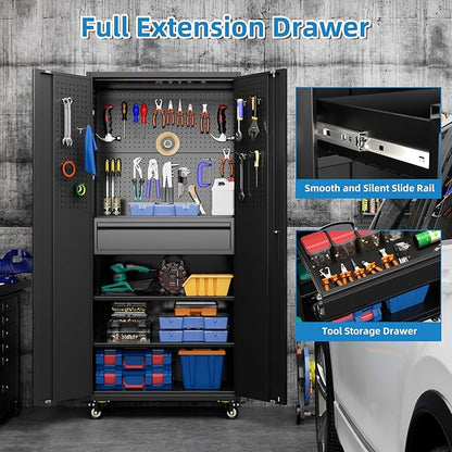 SUXXAN 71" Metal Garage Storage Cabinet