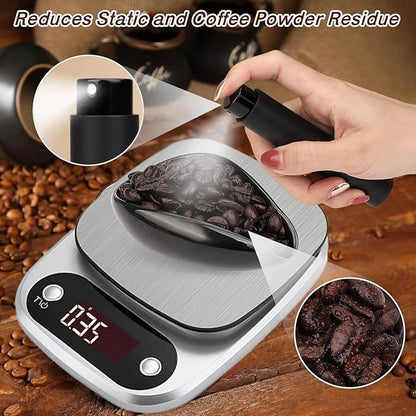 4Pcs Coffee Bean Dosing Cup, Spray Bottle, Spoon and Stirrer Tool Set, Coffee